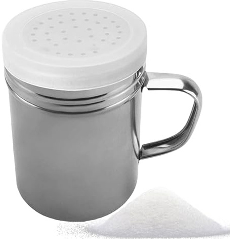 Dredge Shaker - Stainless Steel Spices Bottles | Seasonings Shakers | Metal Dredge Shaker Pepper Shaker | Rustproof Salt and Pepper Shaker Lids Fine Mesh Dredges for Kitchen Restaurants Use