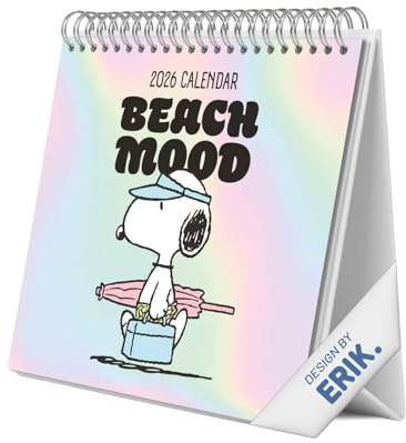 Grupo Erik - Calendrier de Bureau 2026 Snoopy - Calendrier 2026 Mensuel │ Idee Cadeau │ De Janvier à Décembre : Espace pour notes et Illustrations décoratives (17x20 cm)