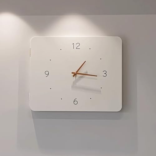 Cache Compteur Electrique avec Horloge, Électrique Décoratif Intérieur Cacher Le Compteur, Cacher Les Peintures Art Mural avec Cadre Poster DéCoration Salon(White 1,60 * 50cm/23.6 * 19.7in)