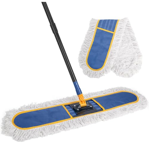KeFanta 91cm Industrieller Wischmopp, industrielles Mopp-Set extra großer Bodenwischer mit Mikrofaser , Flacher Mops, Bodenkehrer für Lager, Hotel und Hausreinigung