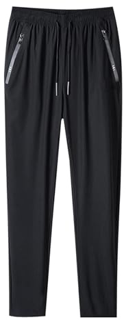 Generisch Pantalones deportivos sólidos de ocio para hombre, fitness, entrenamiento de correr suelto, pantalones de protección de piernas, noveno pantalón para hombre 2025, Negro , L