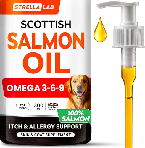 STRELLALAB Salmon Oil for Dogs & Cats - Natural Omega-3-300ml Salmon