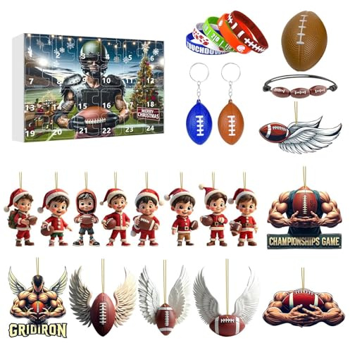 Countdown Rugby-Adventskalender, Weihnachten, Weihnachtsspielzeug, Countdown, 24 Tage Adventsset, Feiern Sie den Adventskalender
