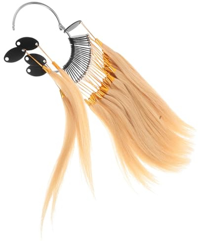 ERINGOGO Échantillons de Mèches Cheveux Naturels Ajustables pour Pratique Coloration avec Anneaux Outil pour Apprentissage Teinture Salon et Usage Personnel