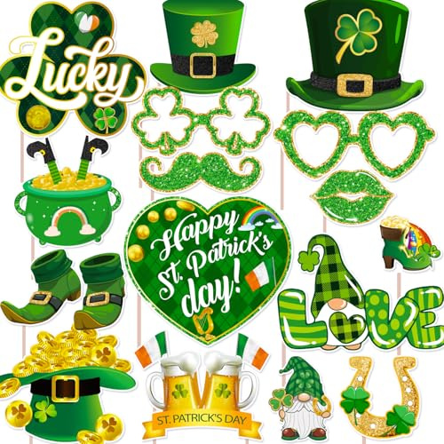 St Patricks Day Decorations Photo Booth Props, St Patricks Day Decor Photobooth Props Kits, St. Patrick's Day Party Decorations Irish Decor for Home Saint Patrick Party Supplies