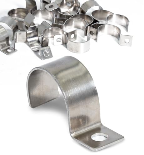KINETOX 24 Stück Kabelschellen Metall Rohrschellen 20mm Kabelschelle zum Schrauben V2A Edelstahl Rohrschelle Einloch Halbschelle befestigungsschelle für Kabel Rohre Leitungen und Kraftstoffschläuche