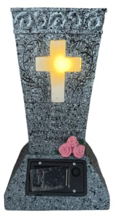 Iyalezirk Maceta de Cementerio con Cruces, Florero de Cementerio, Soporte de Flores Conmemorativo con Lápida Sepulcral con Púas, Exhibición de Maceta A