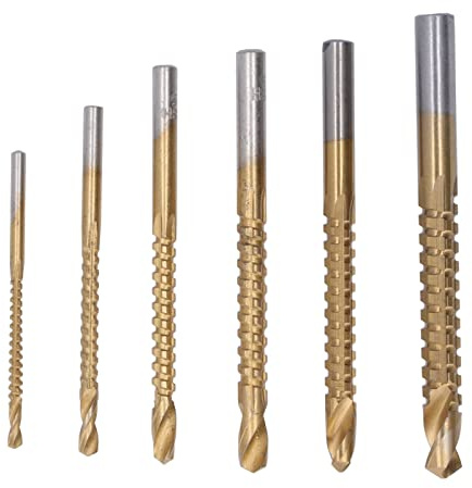 Punta trapano seghettata per la lavorazione del legno Set di punte elicoidali in acciaio ad alta velocità per materiale morbido 6 dimensioni 3mm 4mm 5mm 6mm 6.5mm 8mm Punte