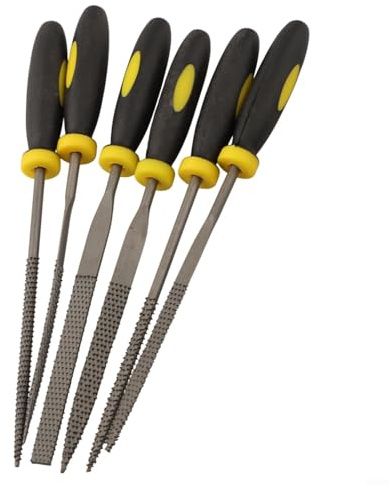 6-teiliges 140 mm Metall-Nadelfeilen-Set für Holzbearbeitung, Handwerkzeuge, Metallfeilraspel für Hartholz, Entgraten, Anfasen, Polieren und Modellbau