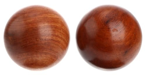 UTHCLO 2 Stück Holz Massagebälle Handübungsbälle Runde Handmassagegeräte der Durchblutung und Handmuskulatur