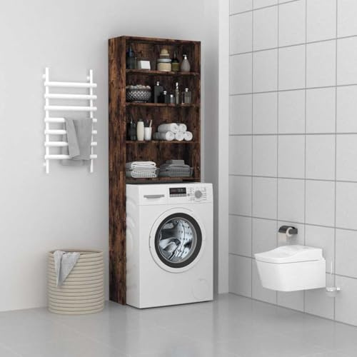 Nqyjm tvättmaskinsskåp, rökek 64 x 24 x 190 cm för badrum, tvättrum