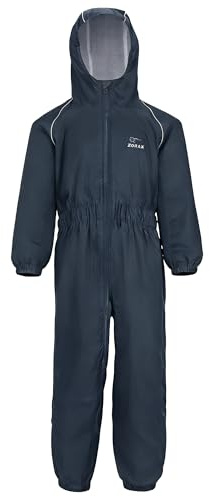 Zorax Unisex Kids Rain Suit One-piece Rainwear - Navy Blue (5-6 Years)