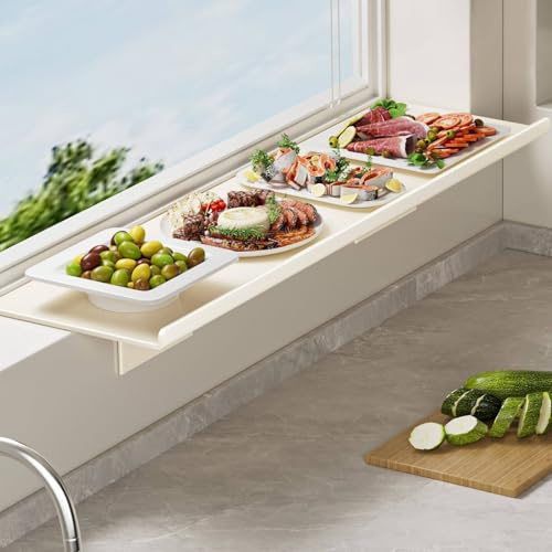 Magnetic Countertop Extension Board, No Drill Window Sill Extender Plate, Metal Windowsill Organizer Expander for Kitchen Bathroom Balcony