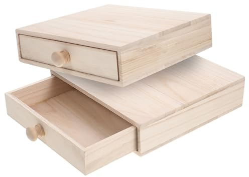 Vaguelly Elegante Holzschublade Teebox mit Glatten und Runden Kanten Schubladenbox für Selbstgemacht und Hochzeitsjubiläum als Dekorative Aufbewahrungsbox