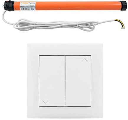 3T-MOTORS Rollladenmotor mit Wippschalter, 3T35-10 (Zugkraft 10 Nm/25 kg) für 40 mm 8kant Rollladenwelle (SW40), mit mechanischen Endschaltern, einfache Montage mit Zubehör, Rollladenantrieb