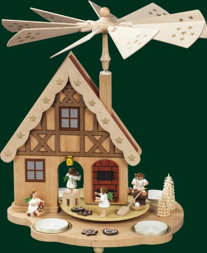 Rudolphs Schatzkiste Table Pyramid House Angel Baker's Shop tealight Pyramid Folk Art 29cm Erzgebirge New