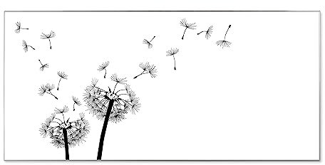 banjado® Magnettafel silber 78 x 37cm / Magnetwand aus Metall/Magnetpinnwand Memoboard/Pinnwand Magnettafel Küche, Büro, Kinderzimmer inkl. 4 Magnete & Montageset Motiv Pusteblume 2