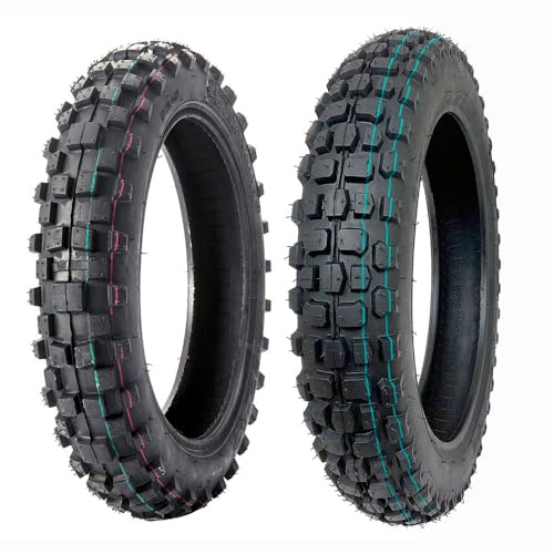 TIRE SET: (1) Front 2.50-10 and (1) Rear 3.00-10 Knobby Tires for Off Road Trail Mini Bike