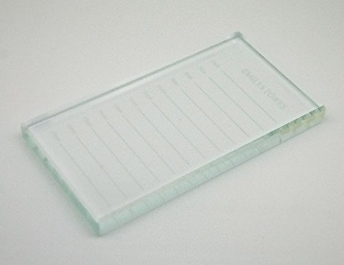 EMILYSTORES Crystal Tray Glass Eye Lash Stand Pallet Holder for Eyelash Extensions 4.5X2.5X0.4 Inch 1PC