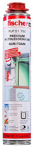 FISCHER 45300 PREMIUM Brandschutz Pistolenschaum schwer entflammbar PUP B1 750 45 Liter inkl. Schutzhandschuhe Grau 1 Stück