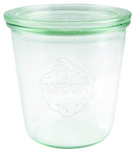 Weck Lot de 6 bocaux en verre de 290 ml (bocaux de conservation de qualité supérieure, avec couvercle en verre, pour la conservation, résistant à la chaleur, passe au micro-ondes, au four, verre à