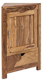 Woodkings Eck-Unterschrank 60x80x32 cm Holz I Unterschrank Lagos Palisander I Eckschrank für Bad Flur oder Wohnzimmer I Eckkommode rustikal Massivholz