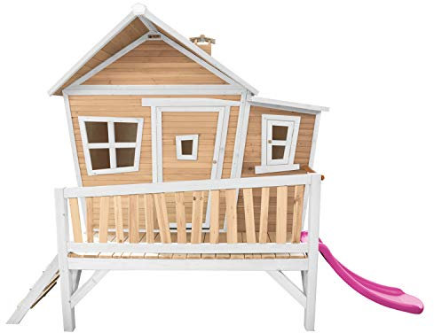 AXI Emma Playhouse, Playhouse for Kids Outdoor, purple slide | Wooden Play house outdoor in brown & green from FSC wood