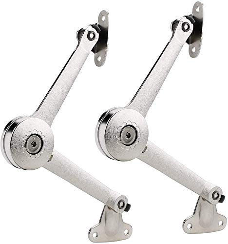 Jeylly Lot de 2 charnières de support de couvercle à fermeture lente, support réglable pour porte battante de boîte à jouets de cuisine, le support ouvre les couvercles de 75 ° à 110 °, charge