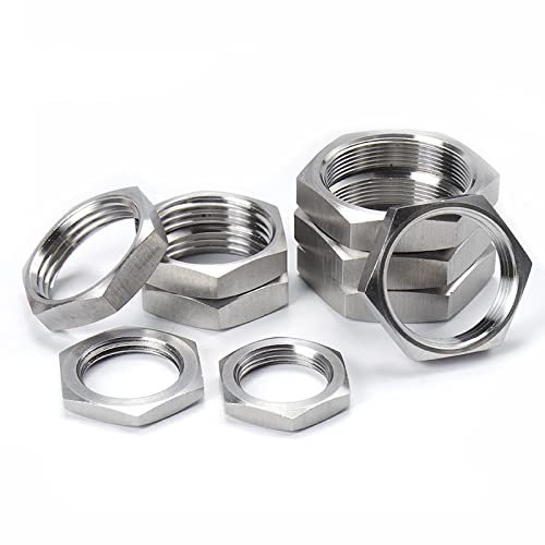 Cfty Sicherungsmutter M8 M10 M12 M14 M16 M18 M20 M22 M24 M25 M27 M30 Metric Female 304 Edelstahl Hex Kontermutter Rohrfitting (5 Stück)(M24x1.5mm(S30 H5))