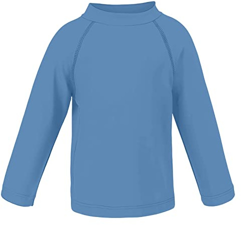 LACOFIA Barn UV badskjorta UPF50+ pojkar långärmad simtröja solskydd barn Rashguard snabbtorkande badkläder, Blå-grå, 146-152