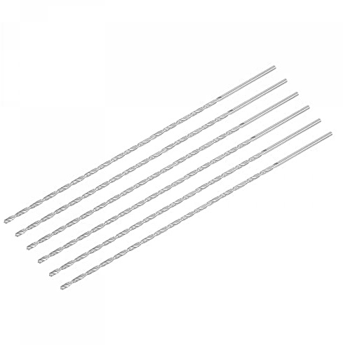 sourcing map 6 st. HSS (snabbt stål) extra lång spiralborr 2,5 mm diameter 200 mm