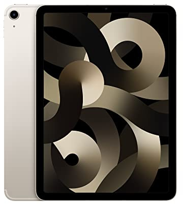 Apple iPad Air (5e Génération, 10,9-Pouces, 2022), 256Go, Wi-Fi + Cellular, Lumière Stellaire (Reconditionné)