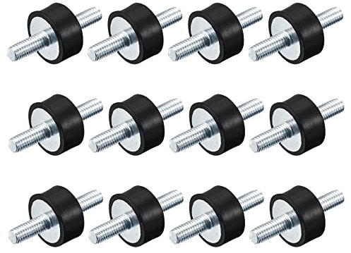 sourcing map 12Stk. M6x18mm Silentblock stoßfest Silentblock Stoßdämpfer Gummi Isolator Außengewinde für Kompressor 20x15mm