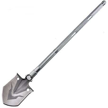JDF Pelle Multifonctionnelle, Pelle Militaire Pliable en Acier Au Carbone pour Le Camping ExtéRieur, Pelle De Survie Multifonctionnelle Portable pour VéHicule.