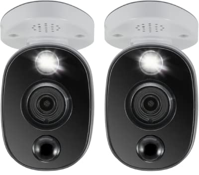 Swann Swpro-4Kwlb 2-Pack Add-On Dvr Bullet Security Camera System with Focus Sensor, 4K Indoor Or Outdoor Design, Color Night Vision From Twilight To Dawn, Plus Ve Detection
