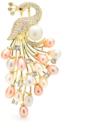 Damen-Brosche, Anstecknadeln, Damenmode-Accessoires, Damen-Elegante natürliche Perlen-Pfau-Brosche, Hochzeit-Party-Brosche, Pfau-Form-Brosche, modische Broschen