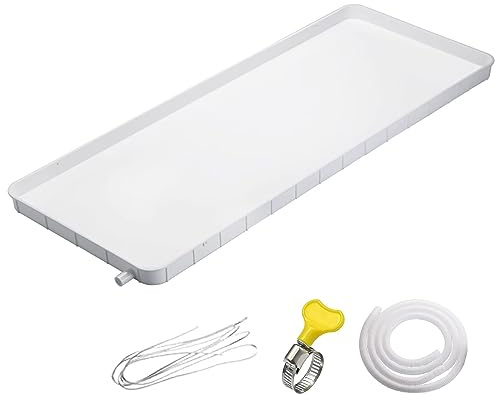 Gtzly Kondensatablaufwanne aus Kunststoff, Universelle Tropfwanne für Klimaanlagen mit Ablaufschlauch, Wasserauffang- und Ablaufwanne für Innen-/Außengeräte der Klimaanlage (Size : 91.5x45cm/36x18in)