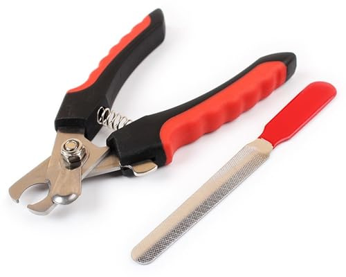 Set aus Krallenzange und Krallenfeile, Krallenschere und Nagelpfeile, Nagelschere für Hund, Katze, Nager - Nagelzange Knipser, Krallenpflege für große und mittelgroße Hunde