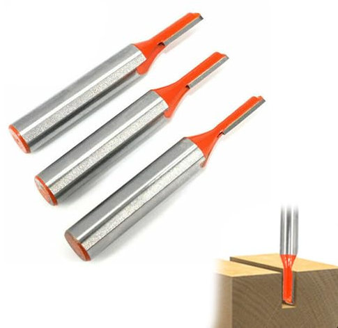 xlwen 8mm Schaft Nutfräser Holzfräser Fräser 3 Stück Gerade Fräser Set Holz Fräser Router Bit Professional Nutfräser, Standard for Wood-3mm,4mm,5mm