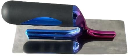 Qurygin Llana de Acabado Plana | Paleta de Acabado de hormigón con Mango de Color | Paleta de Acabado de Acero Inoxidable para enyesado de Suelos de microcemento de Resina