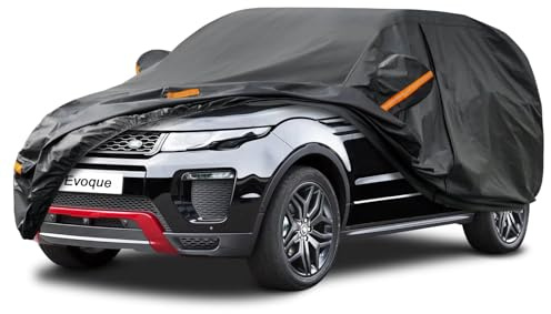 Kayme Autoplane Wasserdicht Atmungsaktiv für Land Rover Range Rover Evoque (2012-2025), 7 Schichten Vollgarage Autoabdeckung für Regen Sonne Staub Schutz, Autoabdeckung mit Reflektierenden Streifen.