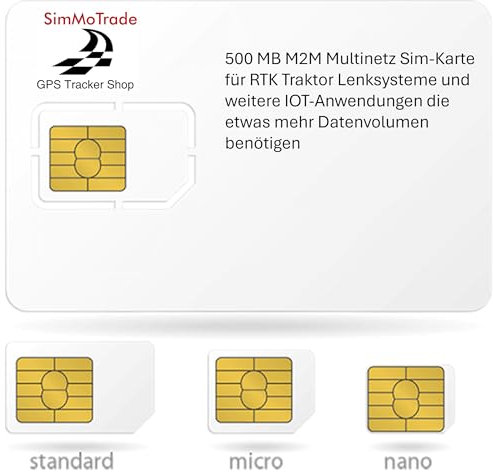 Simmotrade® M2M Carte SIM multi-réseau pour système de direction RTK et autres applications IOT, B08412LV9F