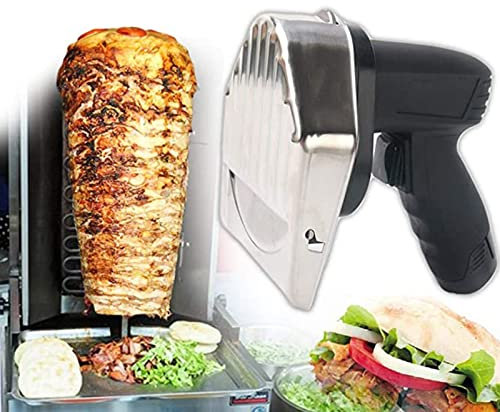 MLUENF Wireless Electric Barbecue Slicer,Electric Shawarma Doner Kebab Knife,Sliced Meat Gyros Knife,Adjustable Thickness Professional Commercial/Home Barbecue Knife,B