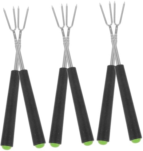 BESPORTBLE 6stücke Edelstahl Bbq Gabeln Ausziehbare Grillgabel Für Und Gemüse Robuste Grillwerkzeuge Für Camping Und Outdoor Für Bbq-liebhaber Und Grillzubehör