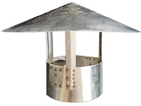 Aioneer Schornstein, rund, Schornsteinschutz, Dach, CowRain-Abdeckung, Schutzkappe, Abschluss, Zugluft, Feuer, Dachhaube, 250 mm,