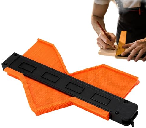 Medidor de perfil de baldosas, regla de contorno de carpintería con escalas en pulgadas y cm, herramientas de medición de carpintero para mejorar el hábitat, carpintería, revestimiento de so