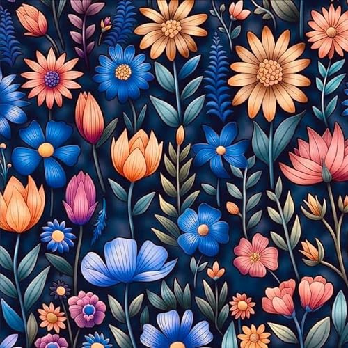 Huacan Kreuzstich Set Vorgedruckt Mandala Stickerei 11-fädig Geprägt Embroidery Kit für Erwachsene Anfänger Älter 40x40cm