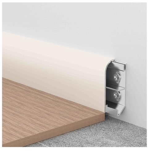 Rodapie Zócalo de canal de aluminio de 4,1 pies, paquete de 4 cubiertas para rodapié de 3/5/7 cm de alto, moldura de zócalo de metal duradero para sala de estar, dormitorio, cocina(White 4pcs,H 7cm/2.