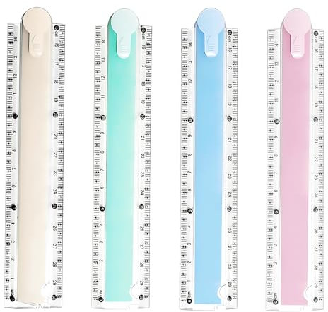 Foldable Ruler 30cm, 4pcs Folding Rulers Set – Ideal for School Stationery & Journaling Supplies