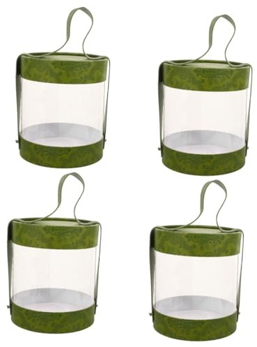 SOLUSTRE 4stücke Runde Transparente Verpackungsbox Mit Deckel Und Griff Vielseitige Geschenkschachtel Für Süßigkeiten Kleinigkeiten Und